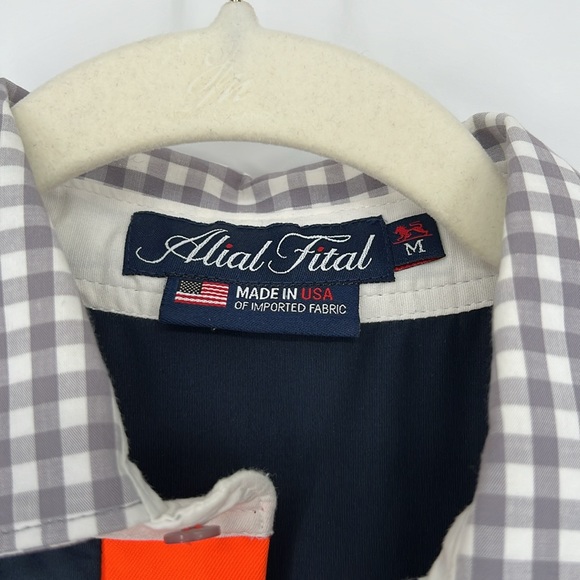 ALIAL FITAL Men’s Colorblock Blue White Short Sleeve Polo Golf Shirt Size Medium - Picture 4 of 7